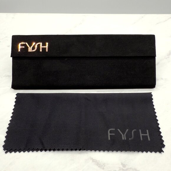 Fysh UK Urban Kool Eyewear Black Foldable Eyeglasses Case Magnetic with Cloth - Picture 1 of 7